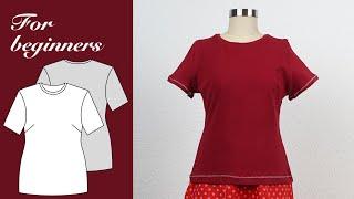 Sewing for beginners Part 5 - How to sew an easy T-Shirt from a free pattern