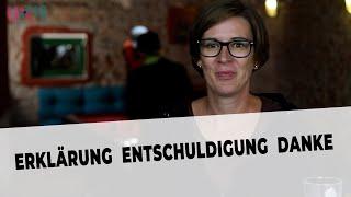 Erklärung Entschuldigung Danke