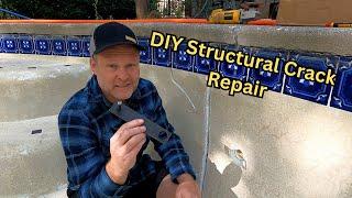 Fixing structural cracks in a swimming pool. Episode 4  DIY swimming pool renovation. bdpgarage