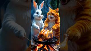 Orange Cat & Rabbit Team Up for the BEST Grilled Chicken!  #CatAndRabbitCooking