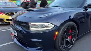 SRT Charger Supercharger Sounds Revs at UK Car meet  Dodge