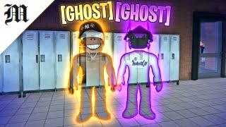 WE BECAME INVISIBLE AND HAUNTED ROBLOX FIGHT IN A SCHOOL