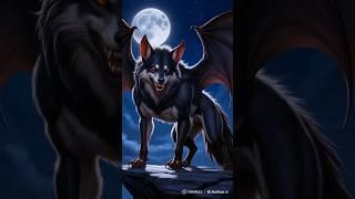 Wolf-Bat Hybrid Creature #hybridanimals #AnimalFusion- #wolf vs #bat