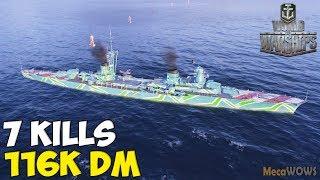 World of WarShips | Raimondo Montecuccoli | 7 KILLS | 116K Damage - Replay Gameplay 4K 60 fps