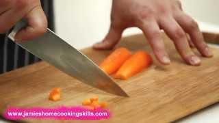 Chopping a carrot - Jamie Oliver's Home Cooking Skills