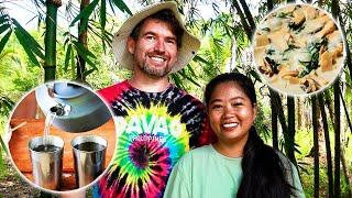 PLANTING AND EATING BAMBOO | MAKING  BAMBOO TEA | ISLAND LIFE