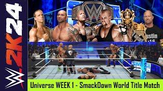 WWE 2k24 Universe Mode WEEK 1 | SmackDown Universal Championship Match | 6 Man Extreme Rules