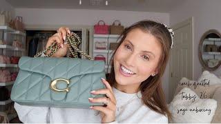 coach quilted tabby 26 sage unboxing | erin nicole