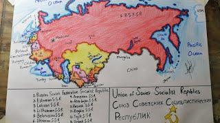 How to draw USSR map easy SAAD