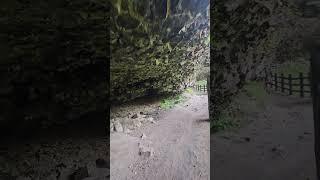 Walking behind the Waterfall at Silver falls state park