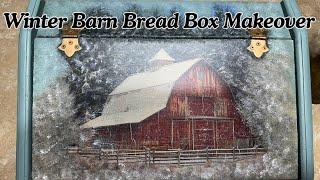 DIY Bread Box Makeover: Transform Your Kitchen with a Winter Barn Decoupage Scene