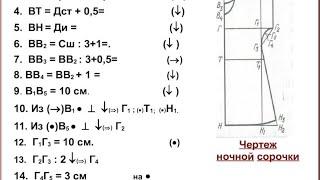 Как построить выкройку ночной рубашки ( сорочки) (6-7 класс)! Труды в школе!