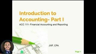 FAR- Introduction to Accounting, Part 1