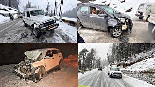 Live crash near Atal tunnel  | Sliding cars in Black-Ice |  Sabko rescue karna pada