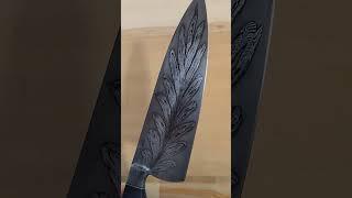 Integral Phoenix Feather Damascus Chef's Knife with African Blackwood by David Tuthill