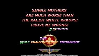 SINGLE MOTHERS ARE MUCH WORSE THAN RACIST WHYTE COPS! #Shorts ️THE MALE CHAUVINISTIQUE ENTHUSIAST️