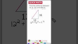 Find The Distance Between 2 Points   #maths #pythagoreantheorem