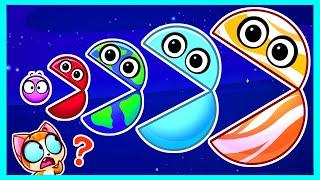 Hungry Planets 🪐 Planet Sizes Sport Balls  Solar System Comparison 🪐 for Kids by Purr Purr