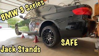 Safely Lift BMW E90, E92 onto Jack Stands - BMW 335i Lifting Points