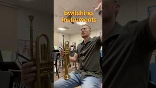 Switching trumpet to baritone in band #musicteacher #baritone #trumpet #banddirector