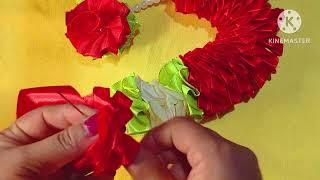 How To Make Ribbon Garland || Ribbon Mala || Garland Making || SUJATA DAS