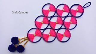 Simple Woolen Wall Hanging Craft Ideas With Old Bangles | Old Bangles Reuse Idea