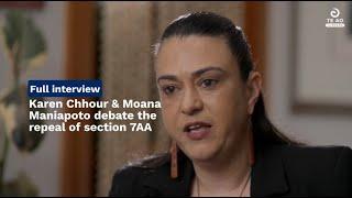 Karen Chhour and Moana Maniapoto debate section 7aa of the Oranga Tamariki Act