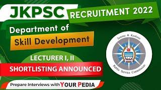 JKPSC Lecturer shortlisting announced for Skill Development Department | Interview preparation