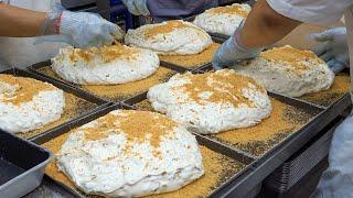 How Nougat Is Made in Taiwan, Giant Honey Sponge Cake / 人氣牛軋糖, 巨大蜂蜜蛋糕製作 - Taiwanese food