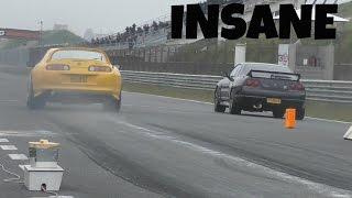 700HP Supra vs 700HP R33 GTR -BRUTAL LAUNCH CONTROLS!