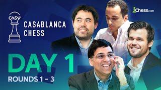 Vishy Returns To Face Magnus, Hikaru & Bassem In A New Format Event | Casablanca Chess 2024 Rds 1-3