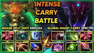 INTENSE HARD CARRY BATTLE | INSANE SPLIT SHOT MEDUSA VS. GLOBAL HAUNT CARRY SPECTRE | DOTA 2