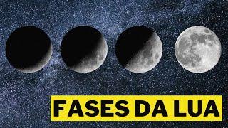 4 FASES DA LUA – O SATÉLITE NATURAL DA TERRA – NOVA, CRESCENTE, CHEIA E MINGUANTE