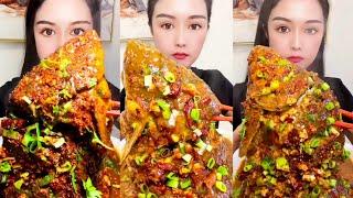 ASMR MUKBANG | big fish eating | fish head curry | 중국 생선 먹방 | 중국먹방/먹방 | 중국가정식먹방 | Asmr Eating Video