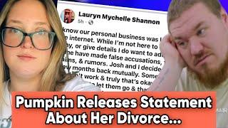 Pumpkin Shannon Release Statement About Her & Josh's Divorce, "To Love Someone is To Let Them Go...