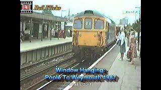 Class 33/1 - British Rail Diesel Trains 1987 - Window Hanging Poole to Weymouth, Dorset.