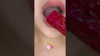 asmr RED DRAGON FRUIT 레드 용과 탕후루 eating sound | eating by emoji