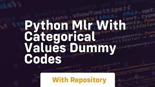 Python mlr with categorical values dummy codes