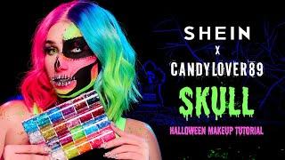 Rainbow Skull Halloween Makeup Tutorial | SHEIN x Candylover89