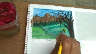 {1/4} beautiful land scape easy tutorial