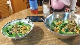 Cooking with Yvonne quick and easy meal pork and green chili on a bed of lettuce done all ready