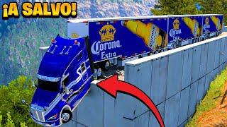 ¡AL BORDE DEL DESASTRE! CAMIÓN UTILIZA LA RAMPA PARA SALVARSE | American Truck Simulator