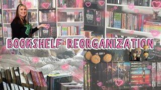 satisfying bookshelf reorganization  bookshelf ASMR, organizing my library + mini bookshelf tour