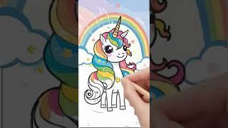 Unicorn Rainbow Mane  Quick Drawing #shorts  #viralvideo #fastmaker