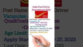 India Post Driver Recruitment 2023 Notification Released, Apply for 58 Posts