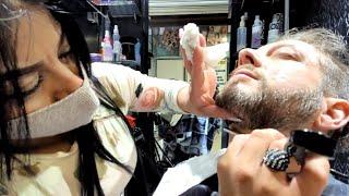 $2.50 BEARD TRIM SHAVE by "Sol"  Mexico City (ASMR)
