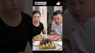 Husband and wife eating food#126|| Chinese couple eating show funny #shorts   #husbandwifeeatingshow