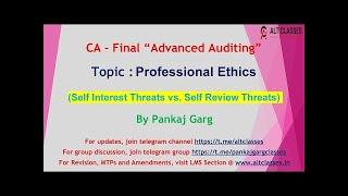 Final Audit - Self Interest Threats vs Self review Threats #cafinalauditrevision  #cafinalclasses