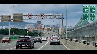 Jacques-Cartier Bridge into Montreal, Quebec & Autoroute Ville-Marie - Highway Tour - 2024/15