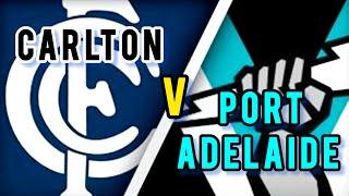 Carlton v Port Adelaide AFL Football live from Marvel Stadium, Melbourne